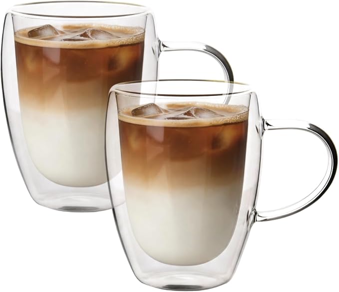 HillSpring 12oz Double Walled Glass Mug by HillSpring