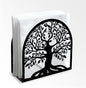 Tree of Life Decorative Black Metal Napkin Holder for Table, 4.9" x 4.9" x 1.9" Standing Napkin Holder for Home Kitchen Restaurant Picnic Party Coffee Bar Dining Room