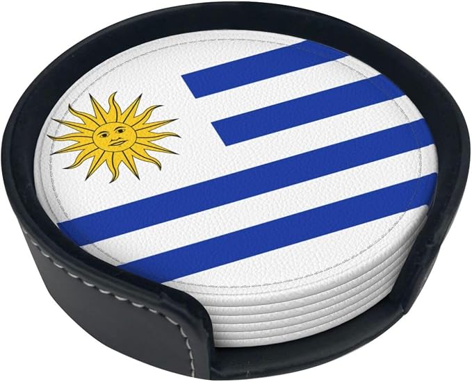 Uruguay Flag Coasters for Drinks by Unknown
