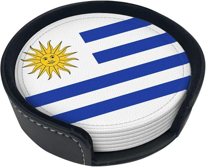 Uruguay Flag Coasters for Drinks by Unknown
