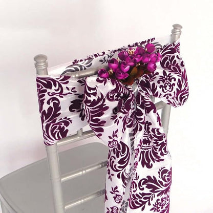 Efavormart 5pc x Damask Flocking Chair Sash - Image 3