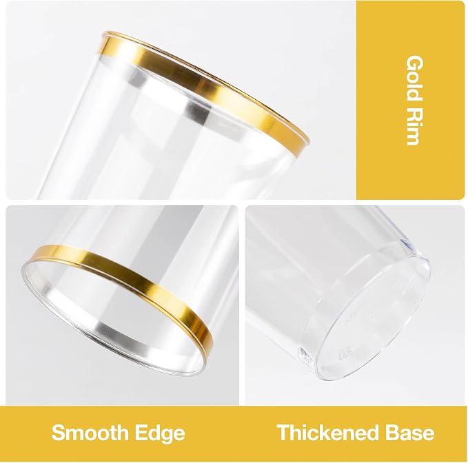 Goodluck 50PCS 14oz Gold Plastic Cups - Image 3