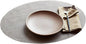 modern-twist Placemat 100% Food-Grade Silicone, Oval, Waterproof and Reusable, Linen – Chocolate
