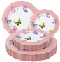 20PCS Pink Butterfly Plates by WDF