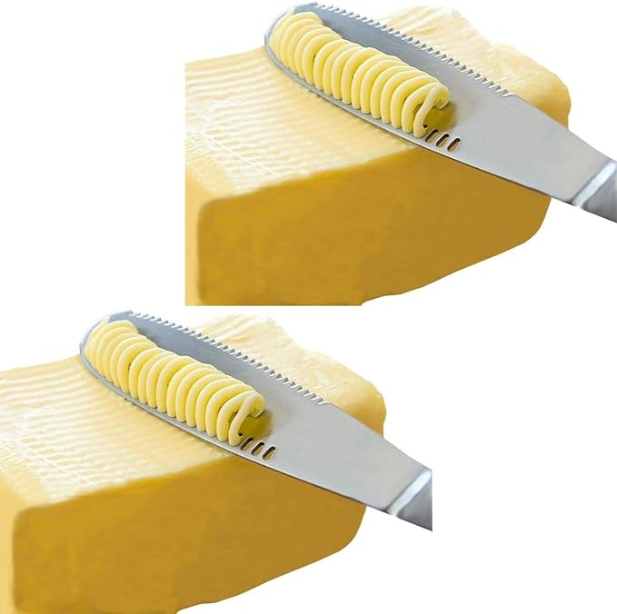 Stainless Steel Butter Spreader, Butter Knife - 3 in 1 Kitchen Gadgets by Worldwideinfluence