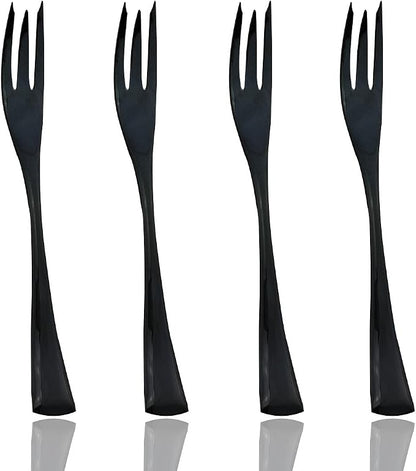 JASHII 18/10 Stainless Steel 4 Piece Mirror Polished Black Fish Fork Black by JASHII