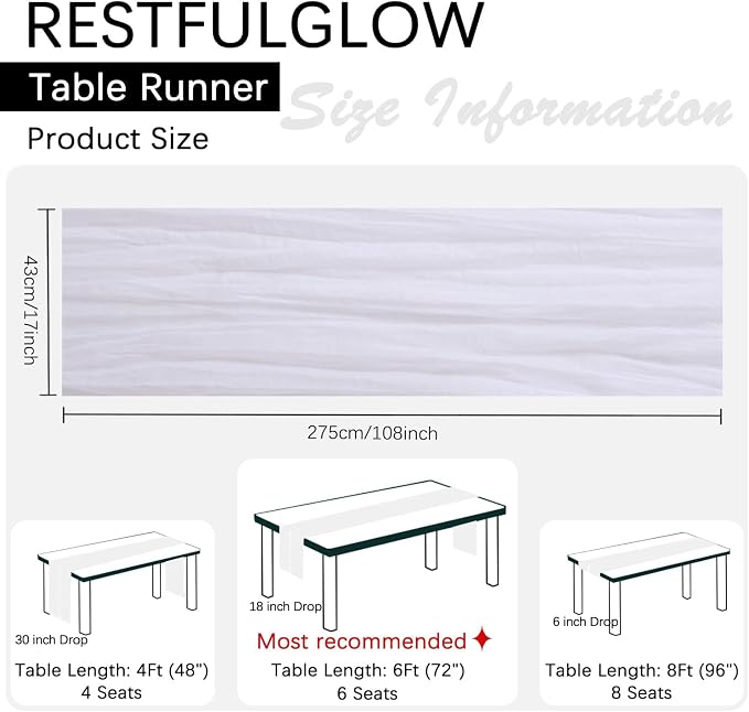 10 Pack White Cheesecloth Table Runner 17 x 108 Inch | Boho Gauze Fabric - Image 4