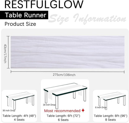 10 Pack White Cheesecloth Table Runner 17 x 108 Inch | Boho Gauze Fabric - Image 4