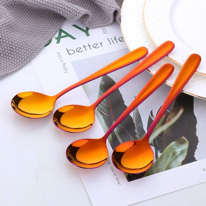 Buyer Star Bouillon Spoon Sets, 7-Inch Round Soup Spoons, Stainless Steel - Image 3