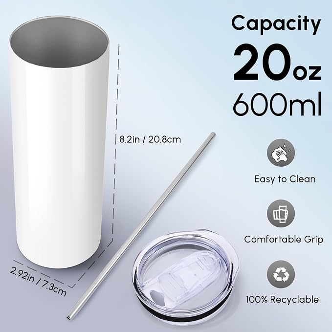 Volhoply 8 Pack Skinny Sublimation Tumblers - Image 2