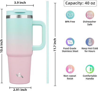 Konokyo 40 oz Insulated Tumbler Water Bottle - Image 4