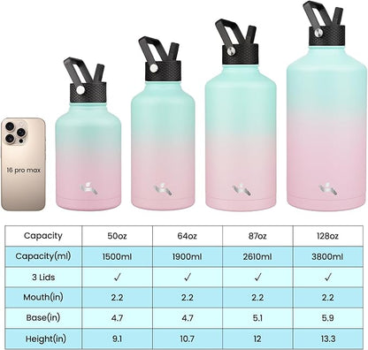 Konokyo 64 oz Insulated Stainless Steel Water Bottle Jug - Image 4