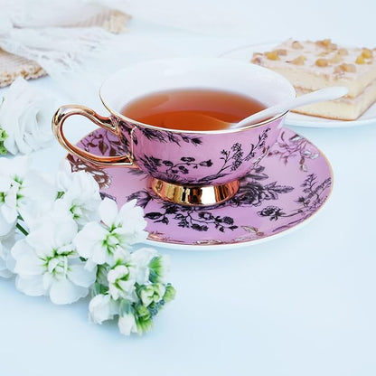 Bone China Tea Cup and Saucer Set - Image 2