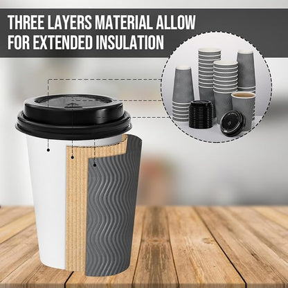 BYSNOW 500 Pack 16 oz Paper Coffee Cups - Image 2