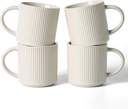 famiware Coffee Mug Set for 4, Star 12 oz Catering Mugs Cup Set by Famiware