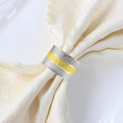 Picowe Napkin Rings, Set of 6 Elegant Metal Buckles Decorative Napkin Ring for Dining Table Parties Wedding, Christmas, Thanksgiving Day Dinner