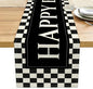 Happy Birthday Table Runner Black Checkerboard Checkerboard Racing Theme | by Unknown