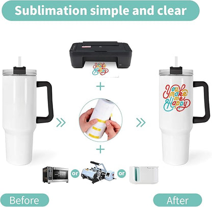 40 oz Sublimation Tumblers 20 Pack with 5 Color Handle Lid and Straw Stainless Steel Double Wall Vacuum Insulated Travel Mug Cup Bulk Sublimation Blank for DIY Gift
