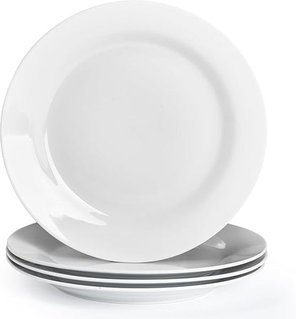 10.5" Round Dinner Plates Set of 4, Appetizer & Dessert, Dishwasher Safe by fMBB