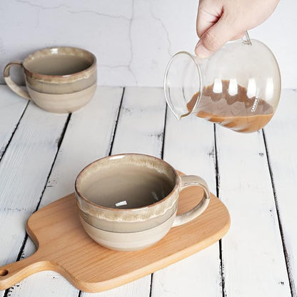Ceramic Jumbo Coffee Mug Set of 2, 23 Oz, Large Mug Soup Bowls - Image 5