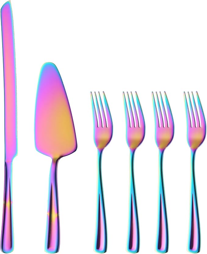 GoGeiLi Stainless Steel Rainbow Wedding Cake Cutting Set by GoGeiLi