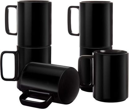 E-liu Large 15 Ounces Porcelain Coffee Mug Tea Mugs Set of 6 | Cups by Creatingwarmandrefinedlifestylekitchenandhomeessentials