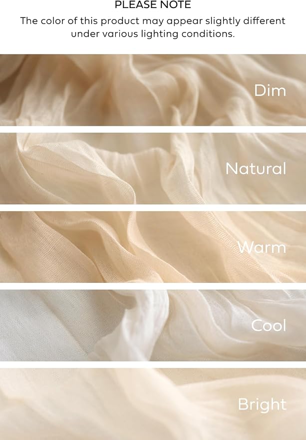 Ling's Moment Ivory Gauze Cheesecloth Table Runner, 14FT | Beige Sheer Cheese - Image 9
