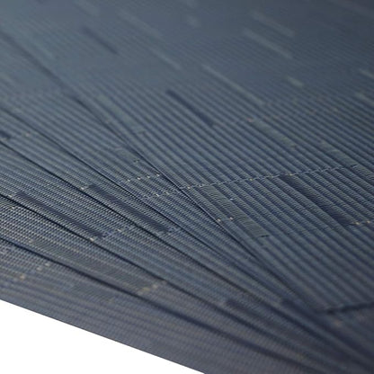 Placemats for Dining Table Woven Vinyl Place Mats Wipe Off Plastic Placemats Stain Resistant Table Mats Set of 6 （Bamboo Navy）