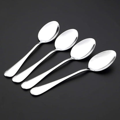 VANRA 4-Piece Children Spoons Stainless Steel Kids Dinner Spoons Child Silver - Image 4