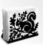 Squirrel Decorative Black Metal Napkin Holder for Table, 5.3" x 4.3" x 1.9" Squirrel Aniaml Standing Napkin Holder for Home Kitchen Restaurant Picnic Party Coffee Bar Dining Room