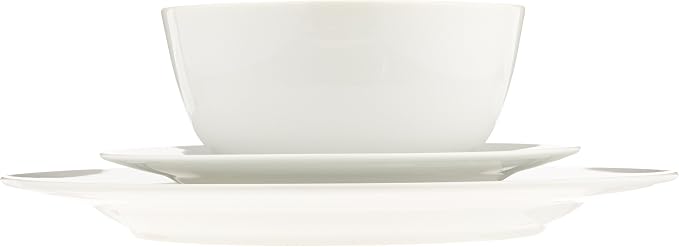 Amazon Basics Porcelain Dinnerware Set, Microwave and Dishwasher Safe, Service - Image 6