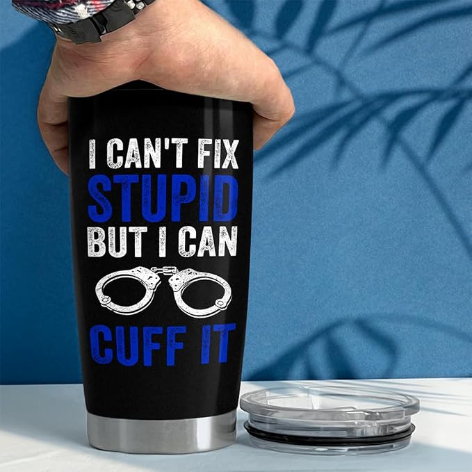 Police Tumbler 20oz Stainless Steel Insulated Coffee Travel Mug Cup Police - Image 3