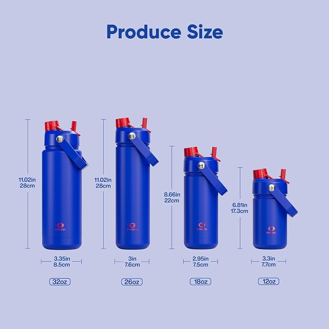 Kids Insulated Water Bottle - 12oz Stainless Steel Water Bottle with Dual Spouts - Image 6