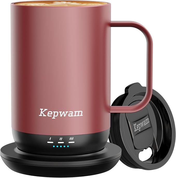 Kepwam Self-Heating Coffee Mug T1, 16oz Rechargeable Heated Coffee Mug by Kepwam