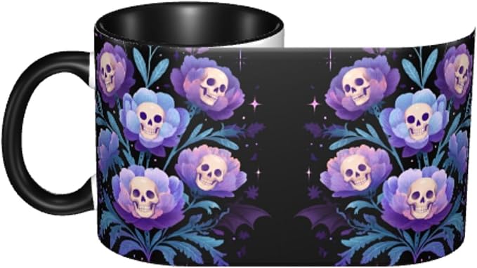 Skull Floral Coffee Mug 11 Ounce Mugs Ceramic Tea Cup Drinking Water Cups | - Image 4