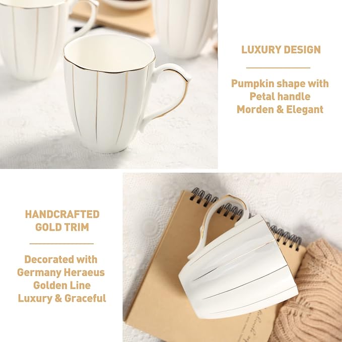 DUJUST Coffee Mug Set of 4, Luxury British Design - Image 3