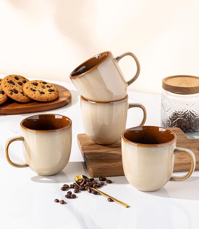 LERATIO Ceramic Coffee Mugs Set of 6, 12oz Handmade Coffee Mugs Set | Large - Image 5