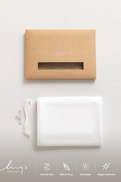 Ling's Moment 14Ft Brilliant White Table Runner, Long Chiffon Table Runners | - Image 7