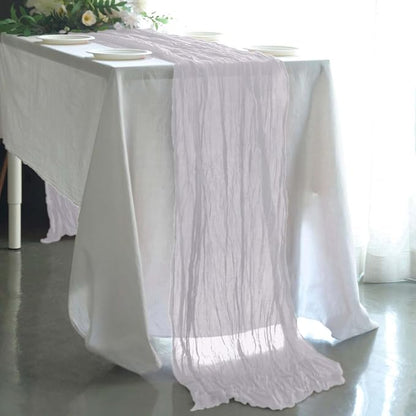 Efavormart 10ft Silver Cheesecloth Table Runner by efavormart
