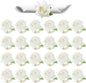 Set of 24 White Rose Napkin Rings - Handicraft Napkin Holder Table Decor for Wedding, Thanksgiving, Banquet, Christmas, Birthday Party