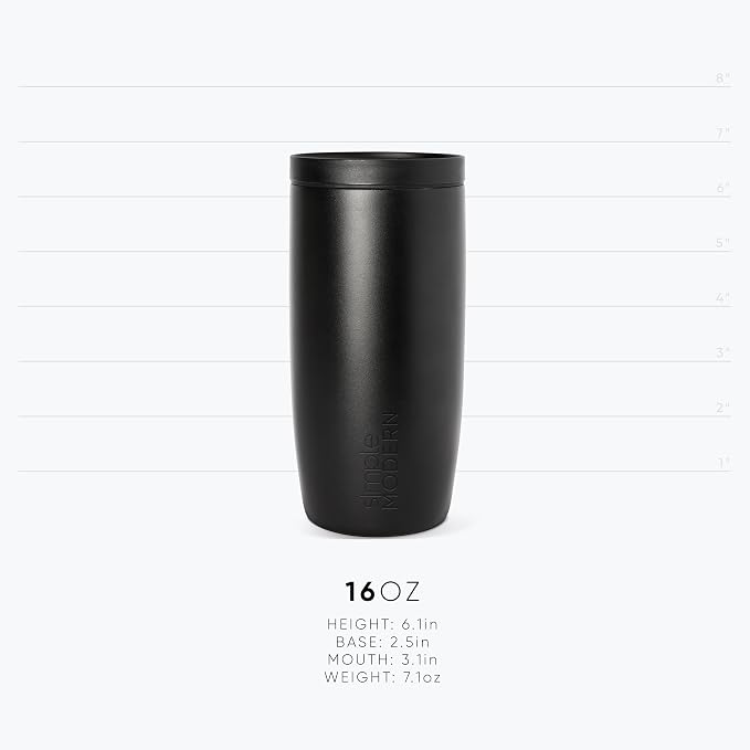 Simple Modern Insulated Travel Coffee Mug 360° Lid | 16oz | White | Voyager - Image 8
