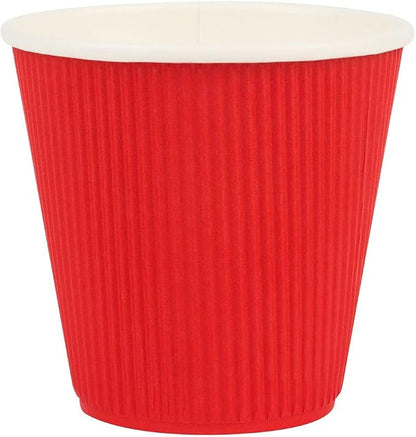 Restaurantware Ripple Wall Coffee Cups 500 Count 8 Ounce Insulated Red Paper - Image 2