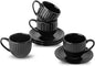 Hasense Ceramic Cappuccino Cups and Saucers - 8 Oz by Hasense