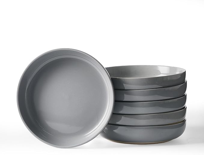 famiware Milkyway 33 oz Pasta Bowls Set of 6, Dark Gray | Scratch-Resistant by Famiware