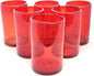 Solid Ruby Red 14 oz Drinking Glasses, Recycled Glass, Toxin-Free by MexHandcraft