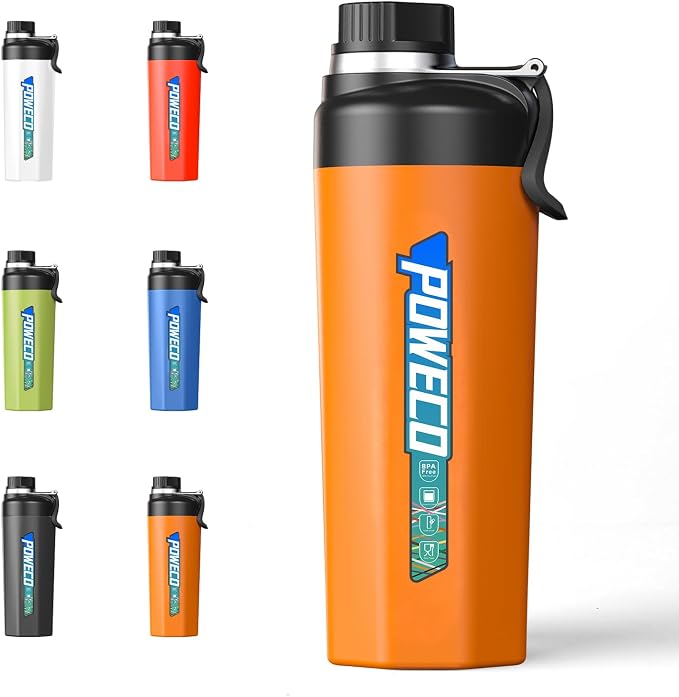 Ceramic Lined Water Bottle, 18 oz Insulated Travel Mug by Unknown