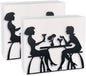 2 Pcs Napkin Holders for Table, Black Farmhouse Kitchen Cocktail Dining Paper Napkin Holder, Stainless Steel Napkin Dispenser Holder (Women Theme)