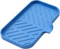 Silicone Bathroom Soap Dishes with Drain Spout Bathroom and Kitchen Sink Organizer,Sponge Holder,Dish Soap Tray,Perfect for Dispenser,Scrubber,Bottle,Cup on Counter Lichen Blue 9.6"×5.3"