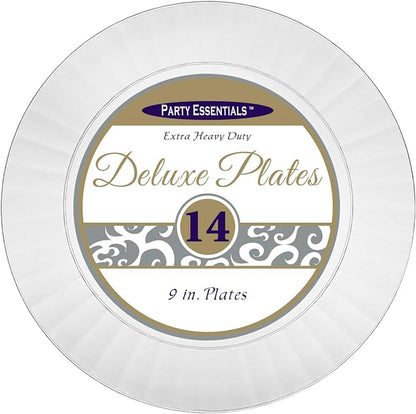 Party Essentials Deluxe Quality Hard Plastic 9-Inch Round Party/Luncheon Plates - Image 2