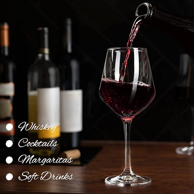 Plastic Wine Glasses Set of 4(15oz) |Unbreakable Wine Glasses with Stem|100% Tritan & BPA Free |Dishwasher Safe| Awesome For Pool, Beach, Travel, Pool, Camping, Beach, Picnic, Everyday Use.